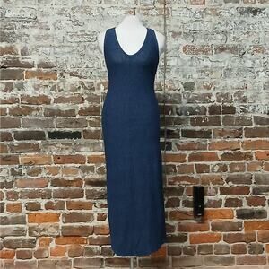 Massimo Dutti Women's Dress Size XS Blue Sleeveless Midi Casual Designer Luxury